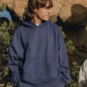 Daily Drills Navy Blue Relaxed Fit Hoodie Sweatshirt